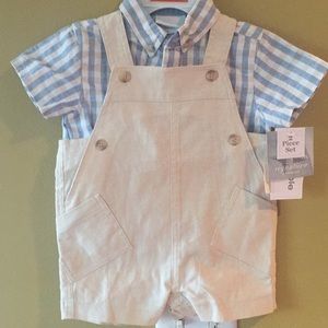 💋2/$30💋 NWT 2 piece bitsm boys shirt and overall